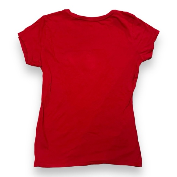 Guess Sequin Logo Triangle Red Baby Tee Women’s Size Medium T-Shirt Y2K - Picture 2 of 14